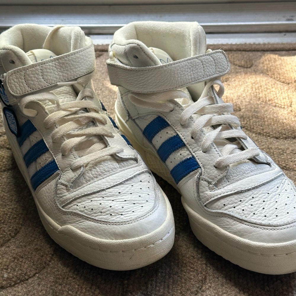 Adidas Originals Men’s Forum Mid White Blue Bird GX1021 Size 10 - Picture 14 of 14